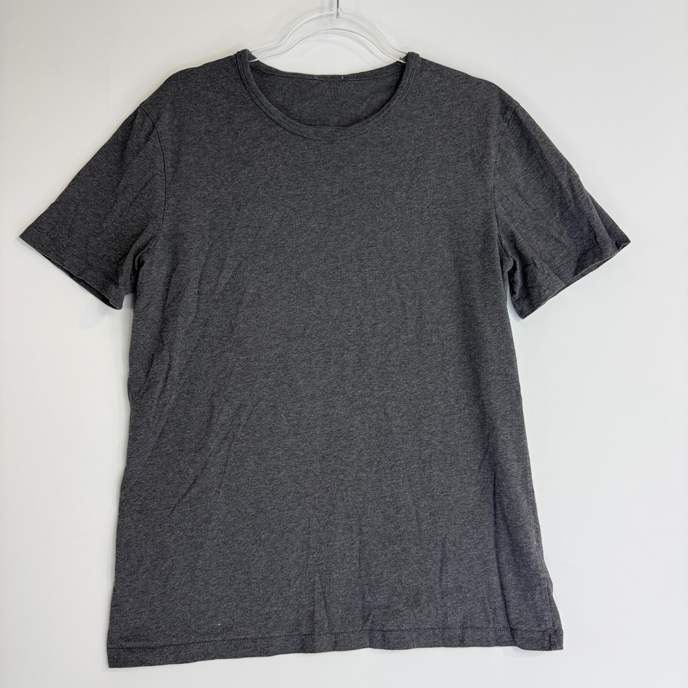 Asket The T-Shirt Mens M Long Charcoal Grey Heather Cotton Crewneck Tee Portugal
